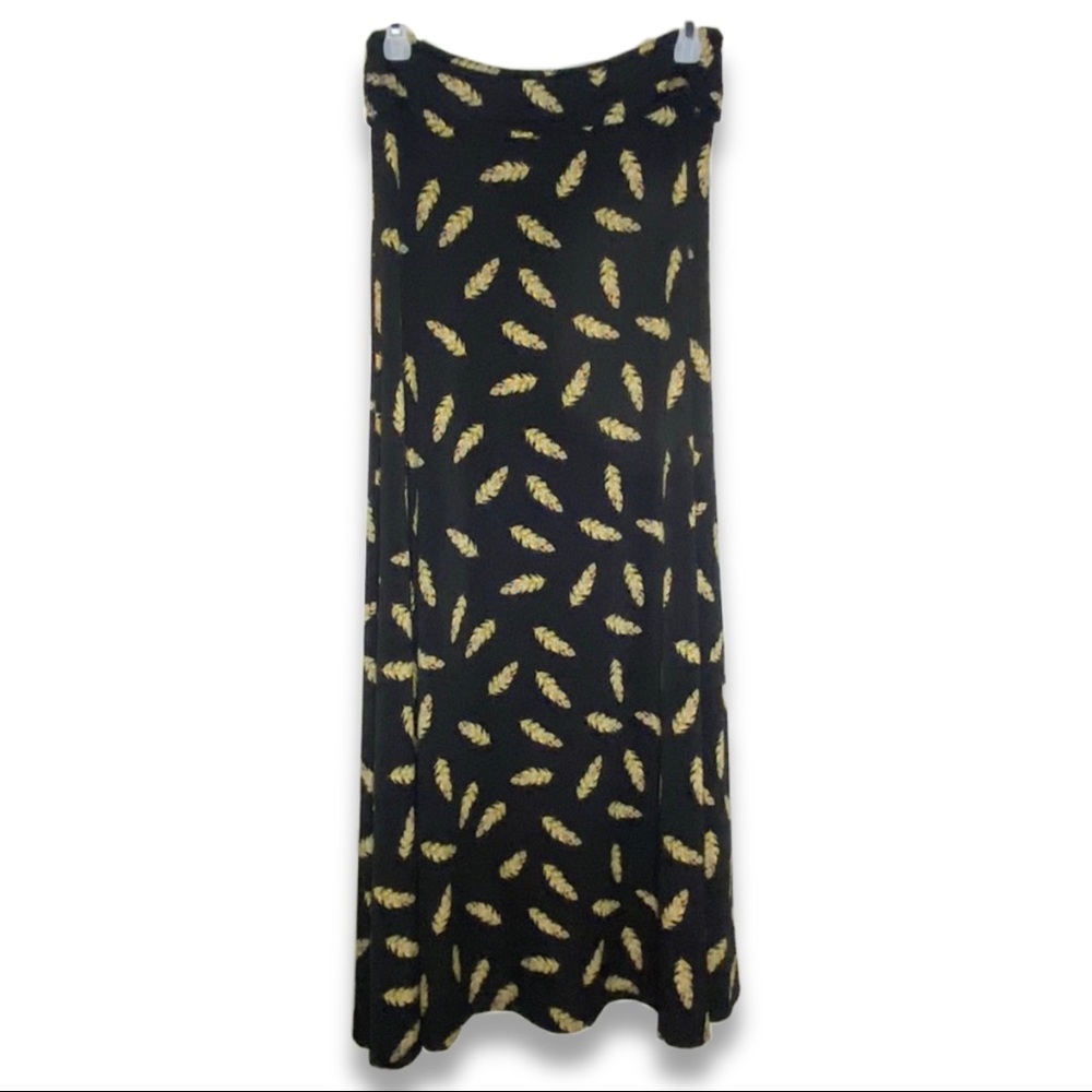 LulaRoe Feather Black Maxi Skirt